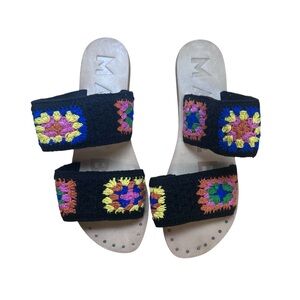 Manebi Granny Square Crochet Slide Sandals Size‎ 39